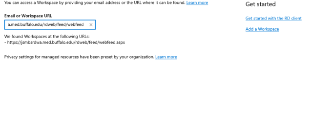 Zoom image: Image of the Remote desktop subscribe to a workspace