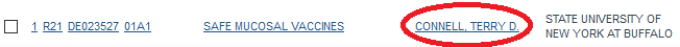 Query results. 