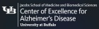 Center of Excellence for Alzheimer's Disease written logo. 