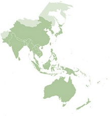 Map of Asia Pacific Area. 