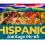 hispanic colorful mural reading Hispanic Heritage month. 