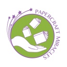 Papercraft Miracles Logo. A Hand receiving paper books flying from above coming down.