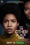 The Other Black Girl TV series poster. Two black woman. One with short afro hair at the front with a yellow turle neck sweater. the other one is half framed to the right wearing a black sweater. her hand is over the main girl's shoulder. 