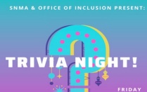Trivia Night Announcement May 2020 Purple colors. 