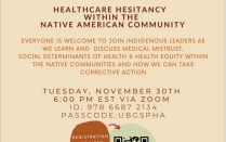 Join Indigenous leaders as we learn and dicuss medical mistrust, social determinants of health and Health Equity. 
