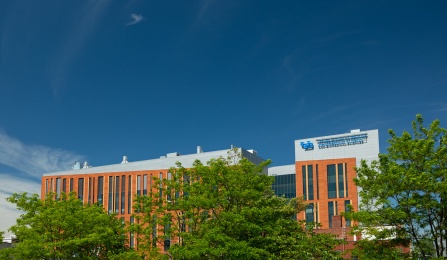 Exterior shot of downtown campus. 