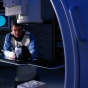 A researcher working in the Toshiba Stroke Research Center. 