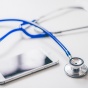 Stethoscope and smartphone. 